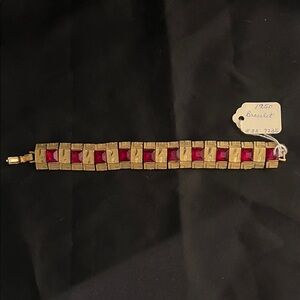 Vintage Gold and Red Bracelet